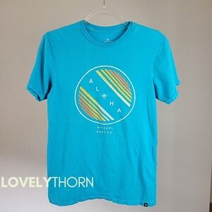 RIP CURL // super soft & thin turquoise aloha graphic short sleevee tee tshirt